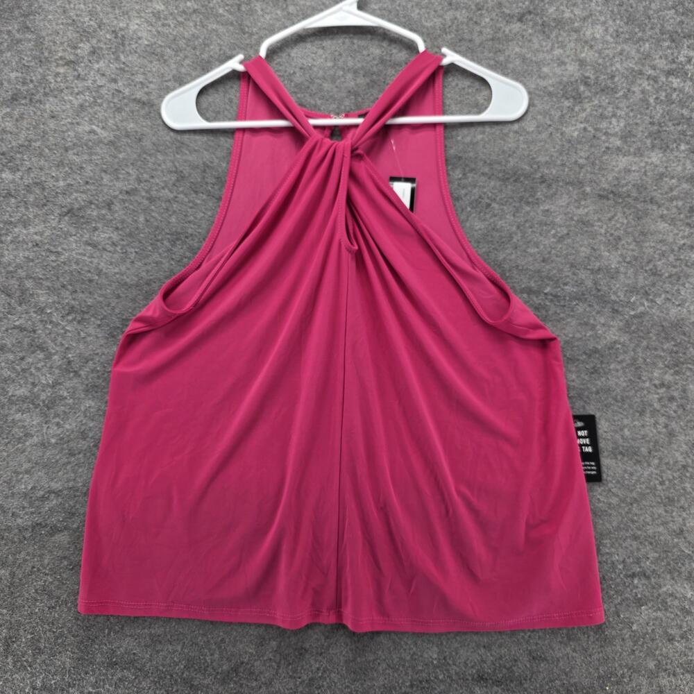 Express Tank Top Womens Large Pink Halter Neck Keyhole Back Made USA NWT